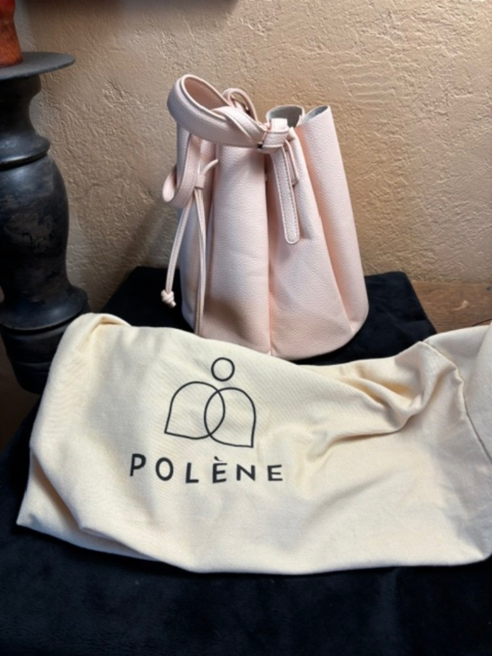Polene Pale Pink Leather Bucket Bag- Never used